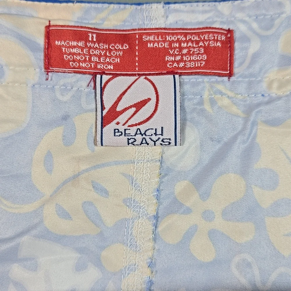 Beach Rays Floral Blue & Yellow Swim Shorts Trunks Size 11 - Picture 3 of 6